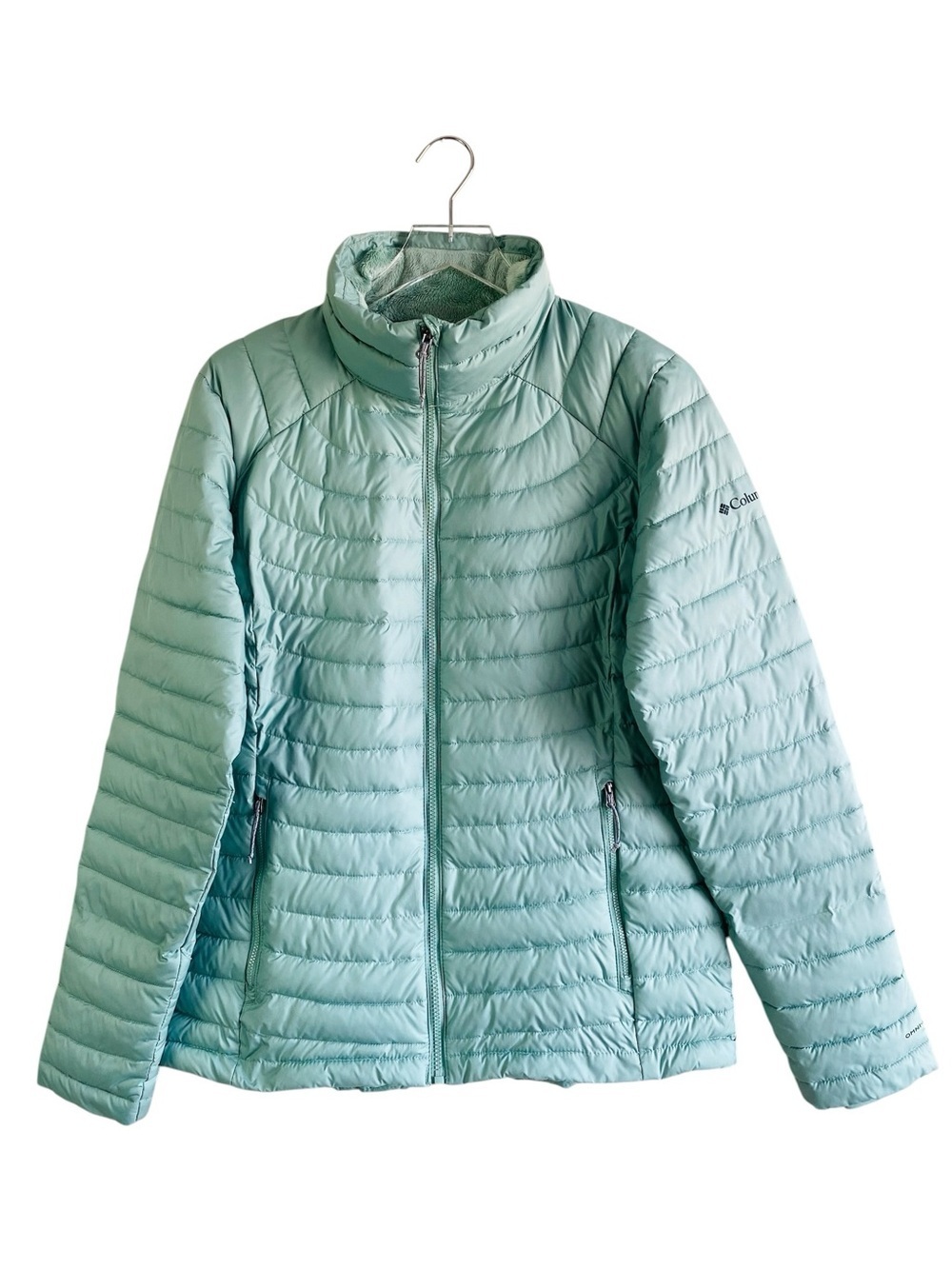 Columbia Mint Green Powder Lite II Omni Heat Thermal Puffer Jacket Size L